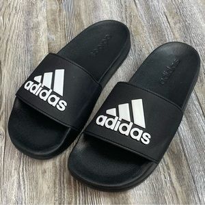 Adidas Black White Slide Sandals Size 7
